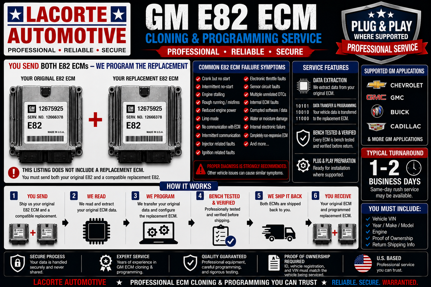 GM E82 ECM Cloning & Programming Service – Chevrolet GMC Buick Cadillac Plug & Play