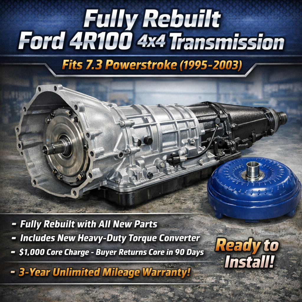Fully Rebuilt Stage 1 Ford 4R100 4x4 Transmission – 7.3L Powerstroke (1995–2003) – Includes New Torque Converter