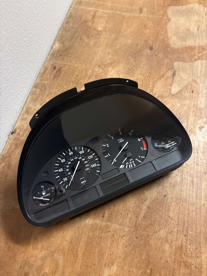 Genuine OEM BMW virginized instrument cluster part number 375897 ready for programming and installation