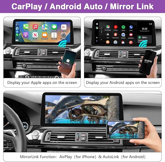 F10 CIC/NBT 12.3" Touchscreen Android Car Head Unit – Wireless Apple CarPlay & Android Auto Upgrade