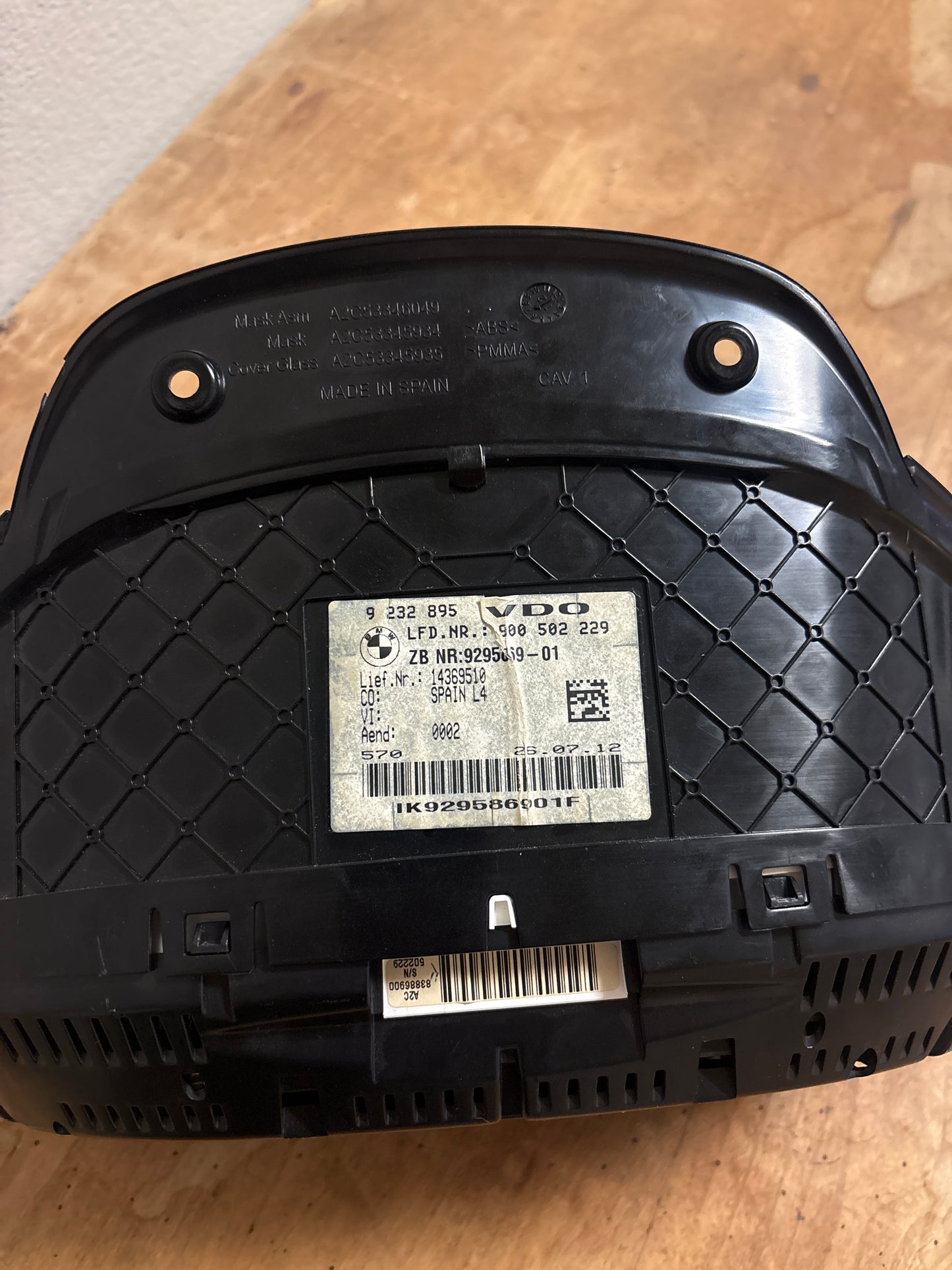 BMW Fseries Virginized Instrument Cluster with HUD – OEM – Part Number 9232895