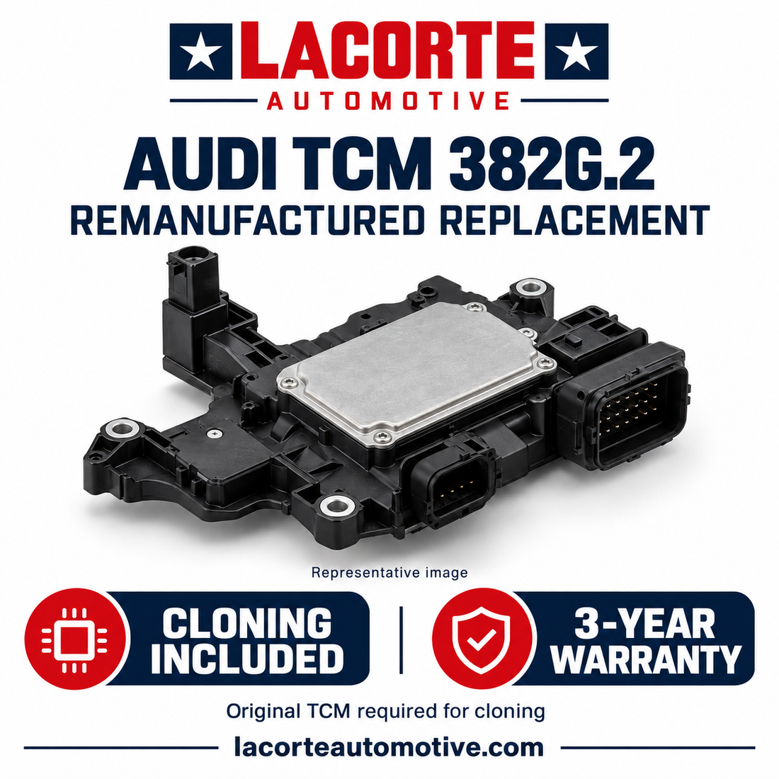 Audi TCM 382G.2 –  New Transmission Control Module with Cloning – Lifetime Warranty
