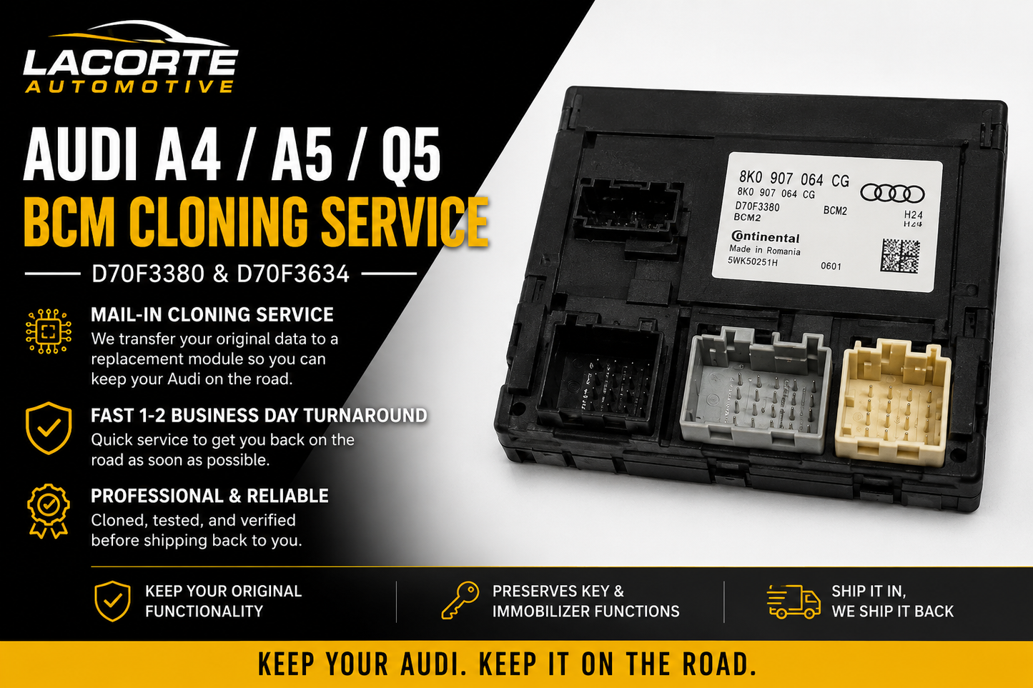 Audi A4 / A5 / Q5 BCM Cloning Service – D70F3380 & D70F3634