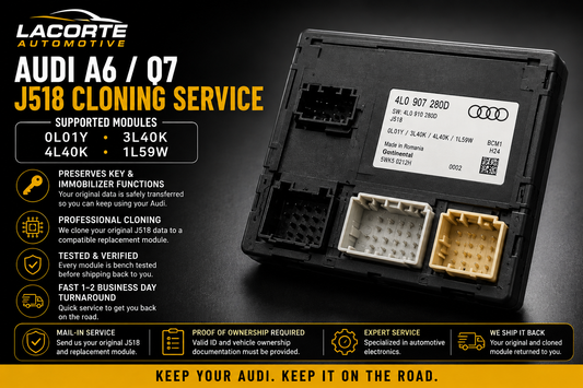 Audi A6 / Q7 J518 Cloning Service – 0L01Y, 3L40K, 4L40K & 1L59W