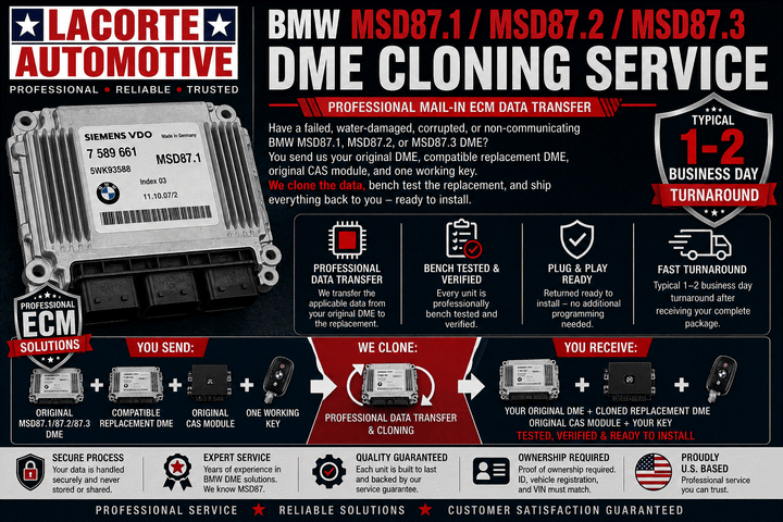 BMW MSD87.1 MSD87.2 MSD87.3 DME modules with CAS and key for cloning service