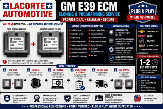 GM E39 ECM Cloning & Programming Service – Chevrolet GMC Buick Cadillac Plug & Play