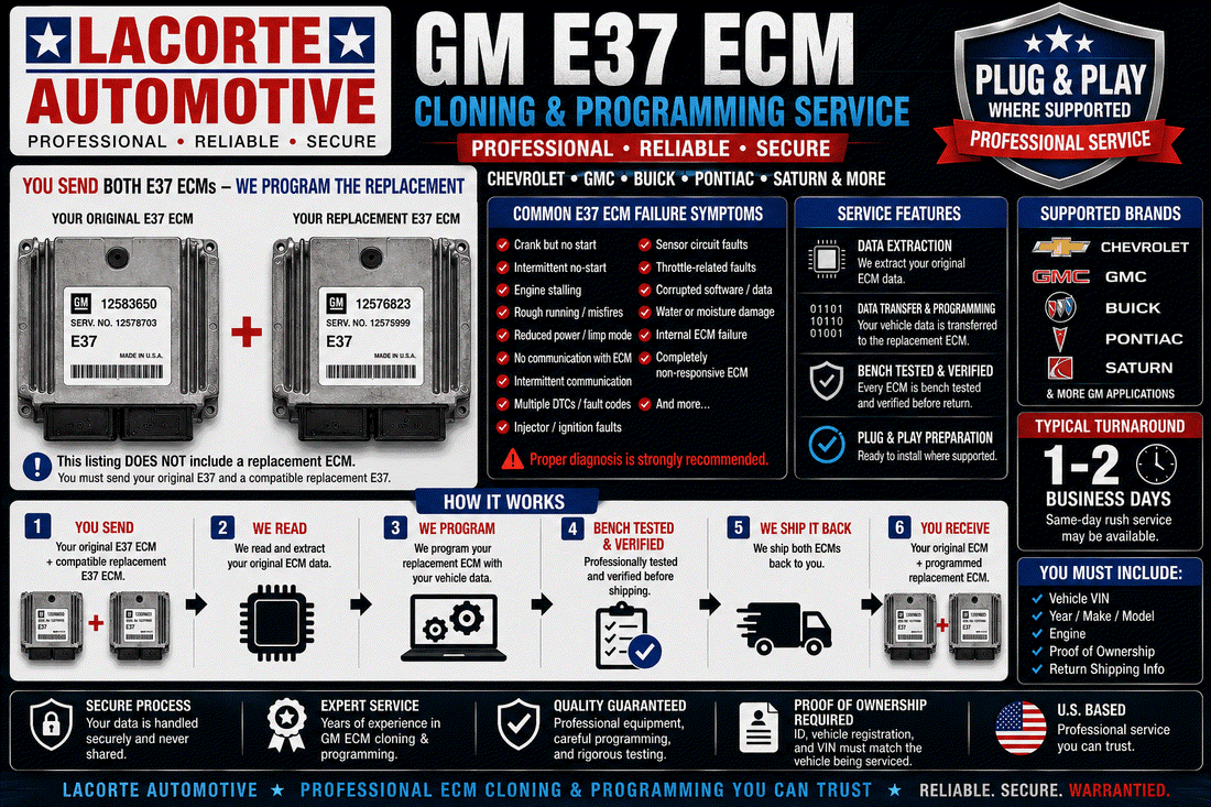 GM E37 ECM Cloning & Programming Service