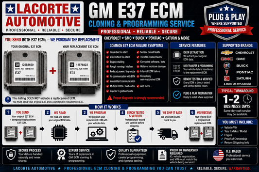 GM E37 ECM Cloning & Programming Service – Chevrolet GMC Buick Pontiac Saturn Plug & Play