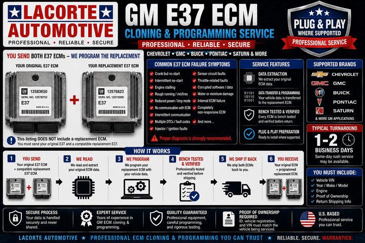 GM E37 ECM Cloning & Programming Service