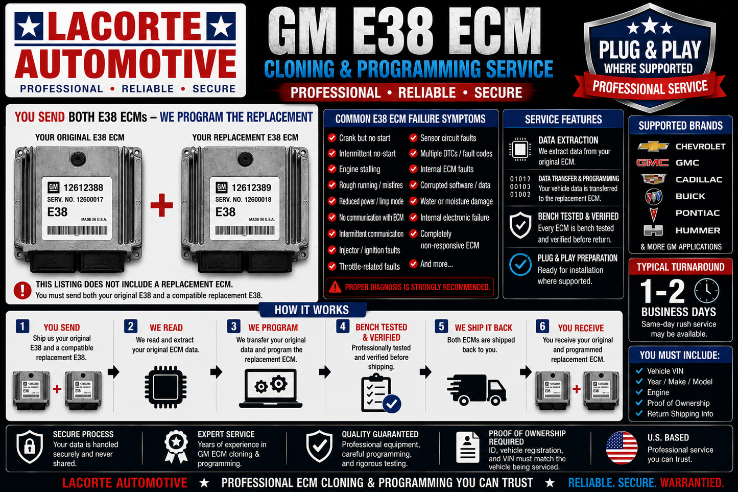 GM E38 ECM Cloning & Programming Service | Plug & Play Replacement Programming