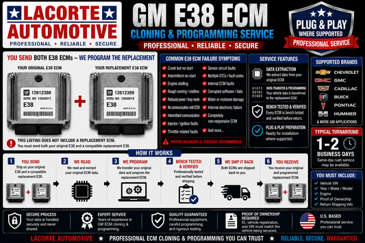 GM E38 ECM Cloning & Programming Service | Plug & Play Replacement Programming