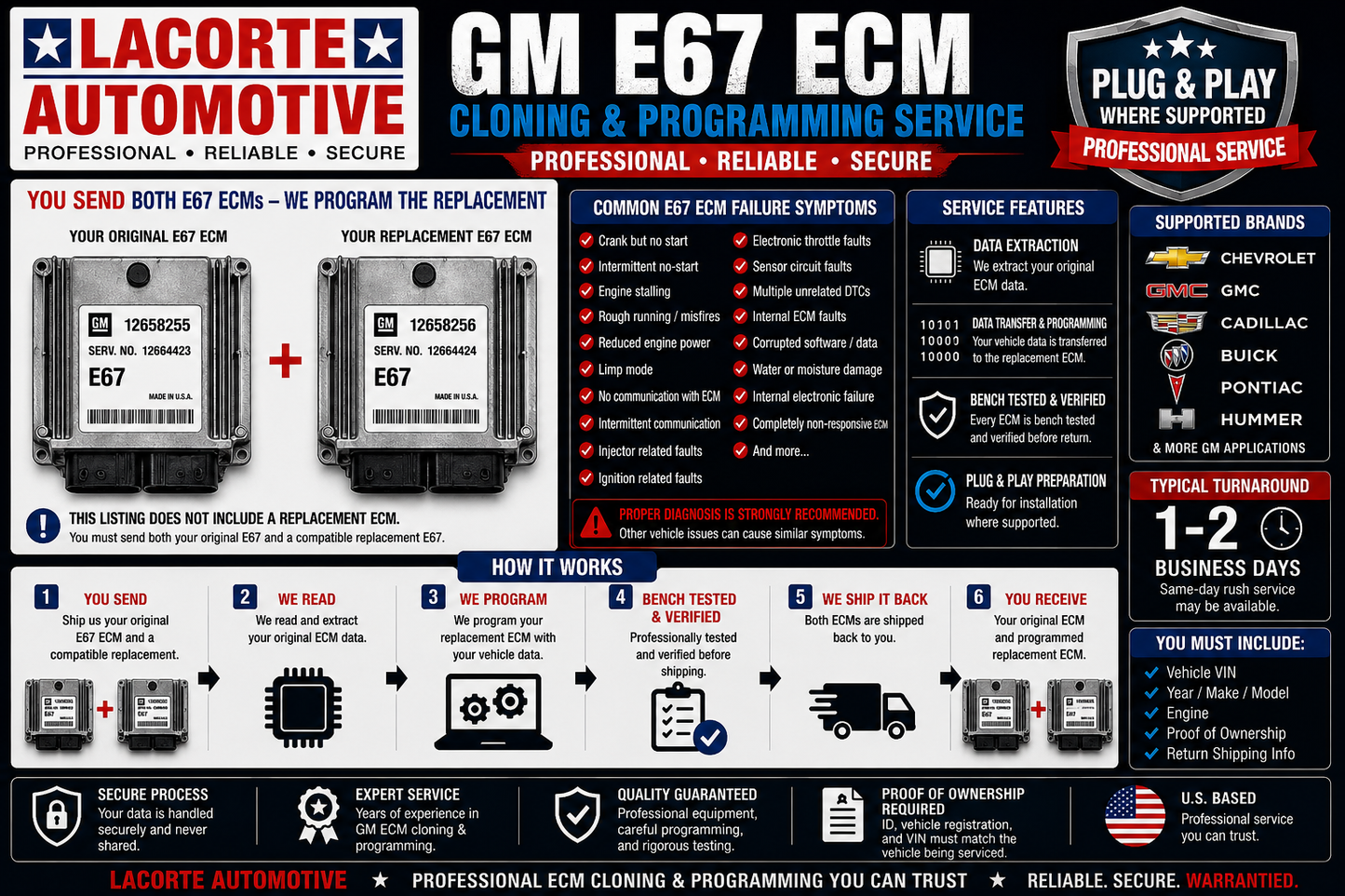 GM E67 ECM Cloning & Programming Service – Chevrolet GMC Cadillac Buick Pontiac Hummer Plug & Play