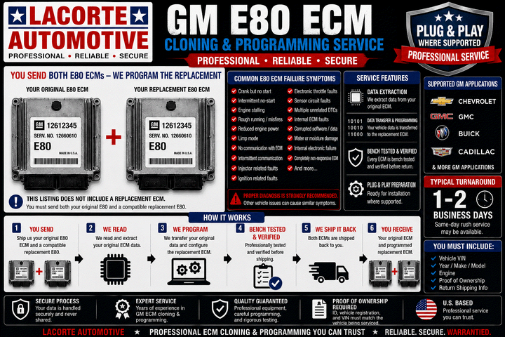 GM E80 ECM Cloning & Programming Service