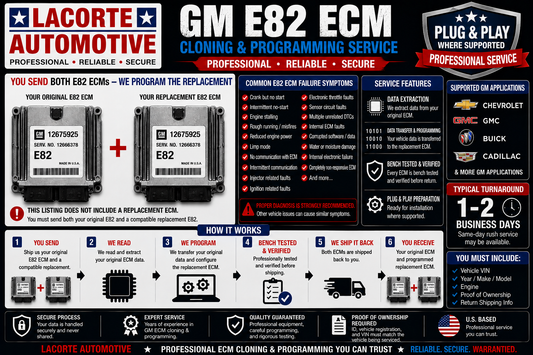 GM E82 ECM Cloning & Programming Service – Chevrolet GMC Buick Cadillac Plug & Play