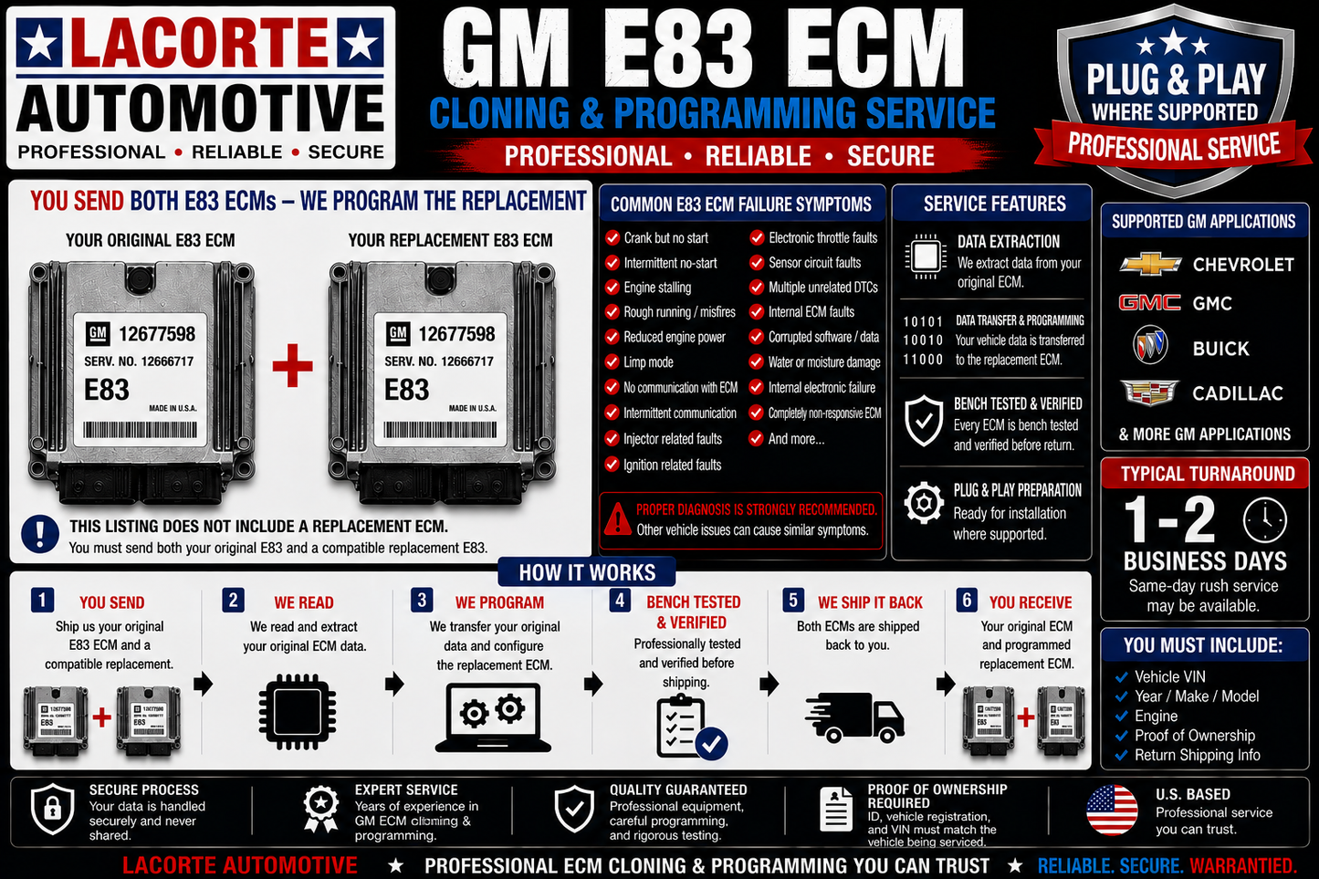 GM E83 ECM Cloning & Programming Service – Chevrolet GMC Buick Cadillac Plug & Play