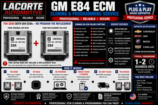 GM E84 ECM Cloning & Programming Service – Chevrolet GMC Buick Cadillac Plug & Play