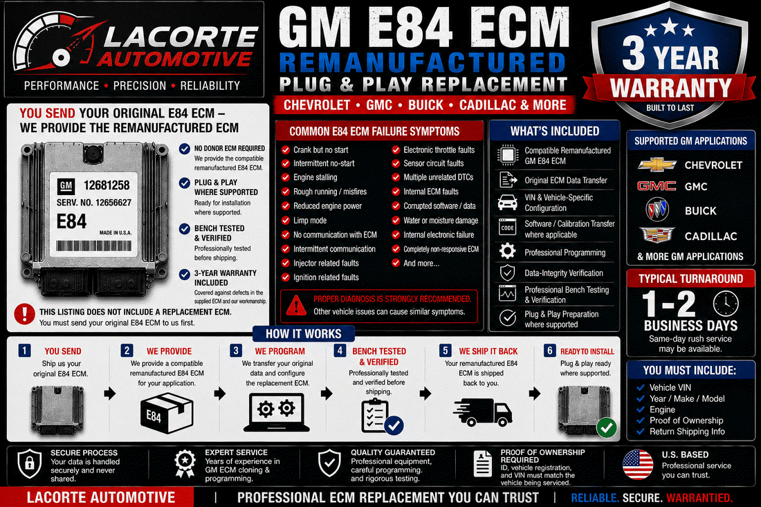 remanufactured GM E84 ECM replacement