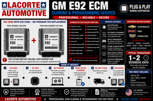 GM E92 ECM Cloning & Programming Service – Chevrolet GMC Cadillac Corvette Camaro Plug & Play