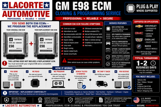 GM E98 ECM Cloning & Programming Service – Chevrolet GMC Cadillac Buick Diesel Plug & Play