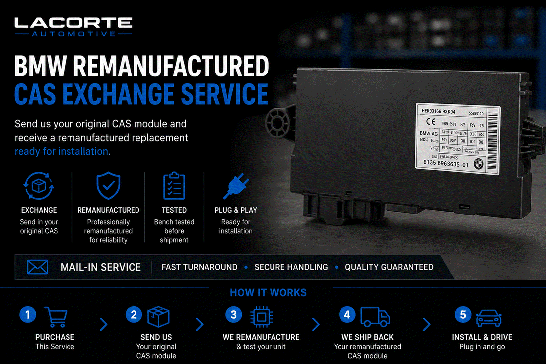 BMW remanufactured CAS module replacement service with plug-and-play installation