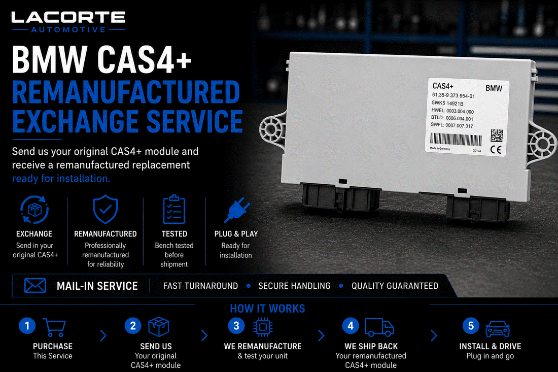 BMW CAS4+ remanufactured exchange module for BMW vehicles plug and play replacement