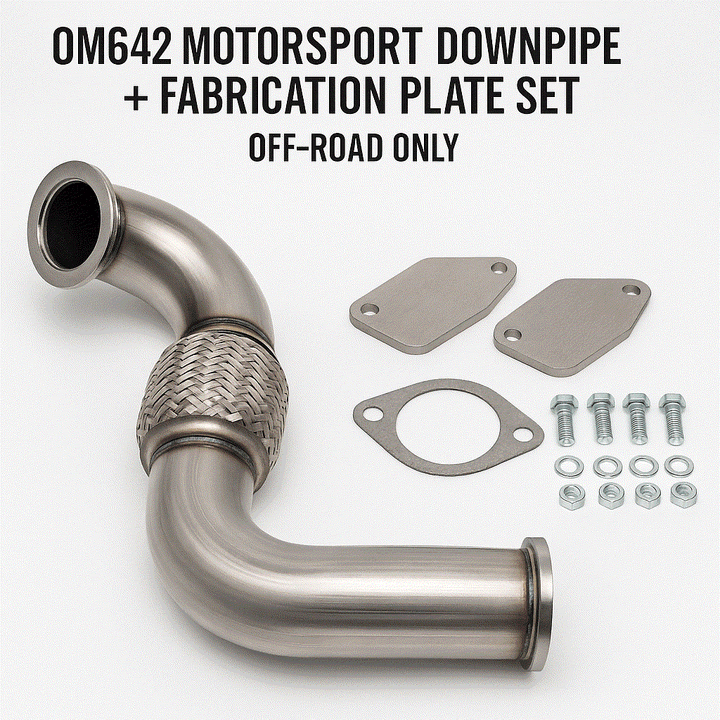 Mercedes OM642 Downpipe & EGR Plate Set – Off-Road Competition Use