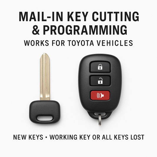 Toyota Mail-In Key Cutting & Programming — New Keys | Working Key or All Keys Lost