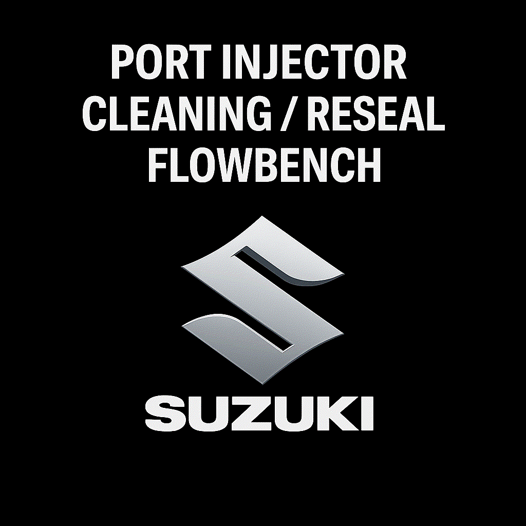 Suzuki port injector testing, cleaning, and resealing service with flowbench equipment at LaCorte Automotive