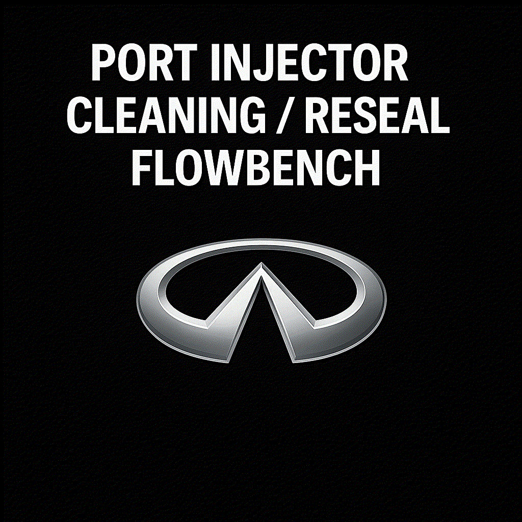 Infiniti port injector being tested and cleaned with ultrasonic equipment at LaCorte Automotive
