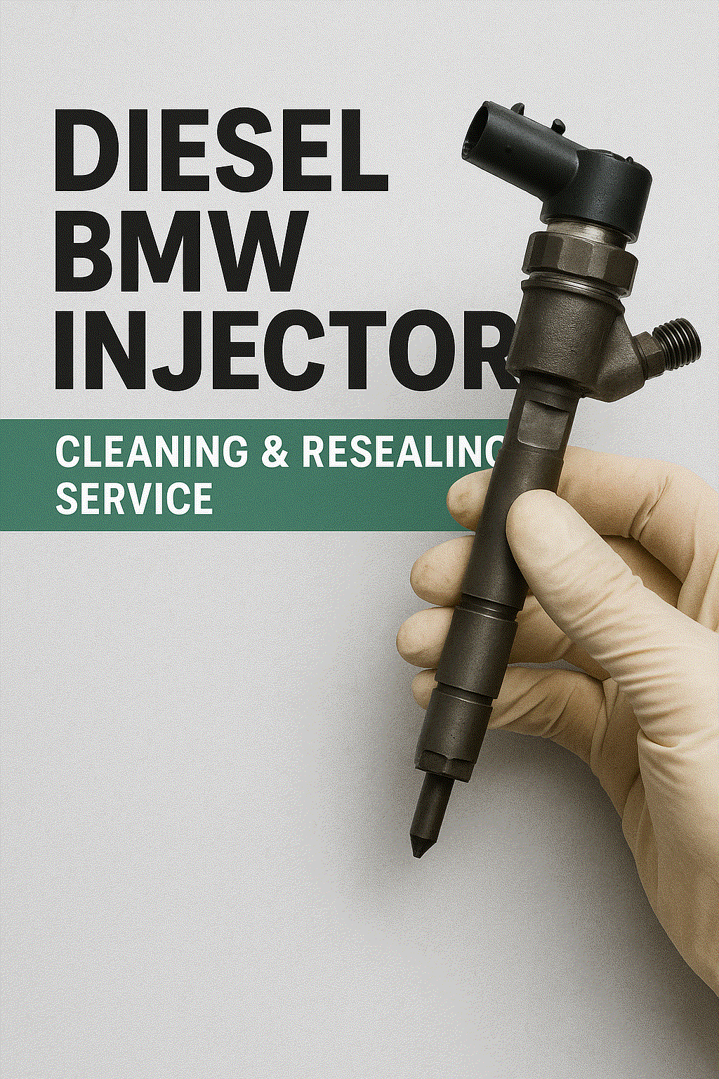 BMW diesel injectors disassembled for ultrasonic cleaning and testing at LaCorte Automotive service center