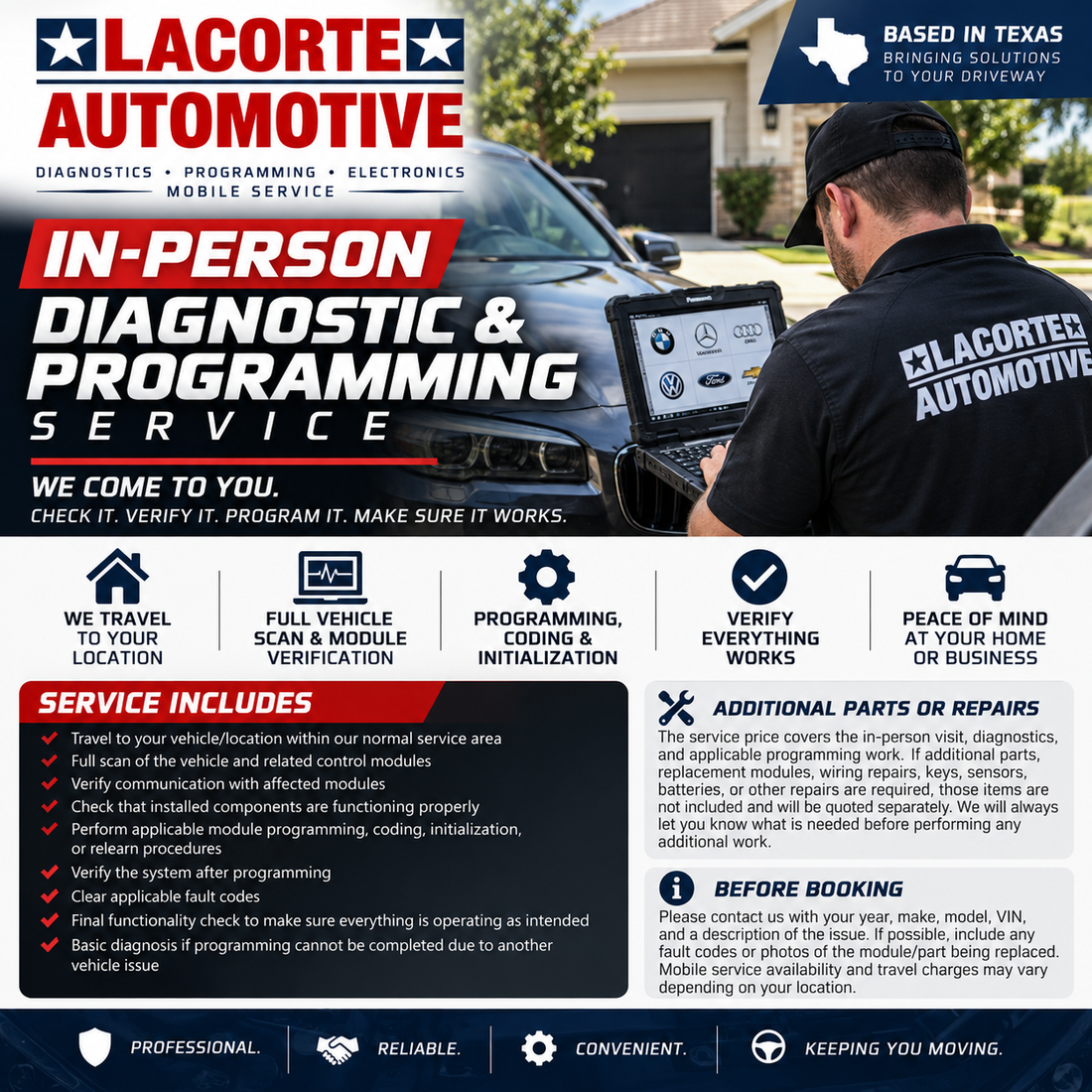 Mobile Diagnostic & Programming Service – In-Person Vehicle Visit