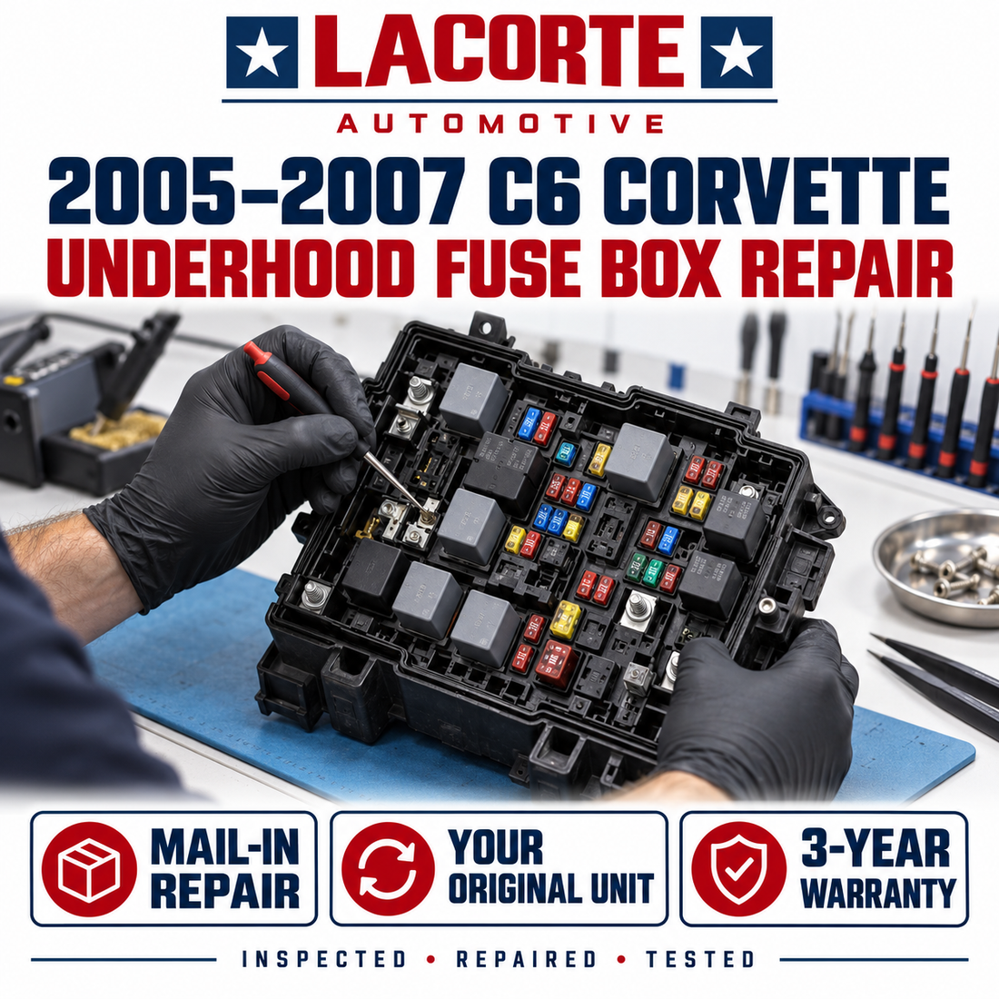 2005–2007 Corvette C6 6.0L LS2 Underhood Fuse Box Repair Service | 3-Year Warranty