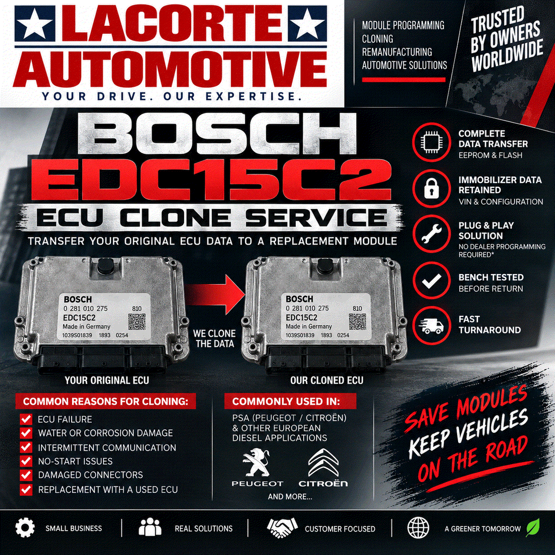 Bosch EDC15C2 ECU Clone Service | Mail-In Plug & Play Programming