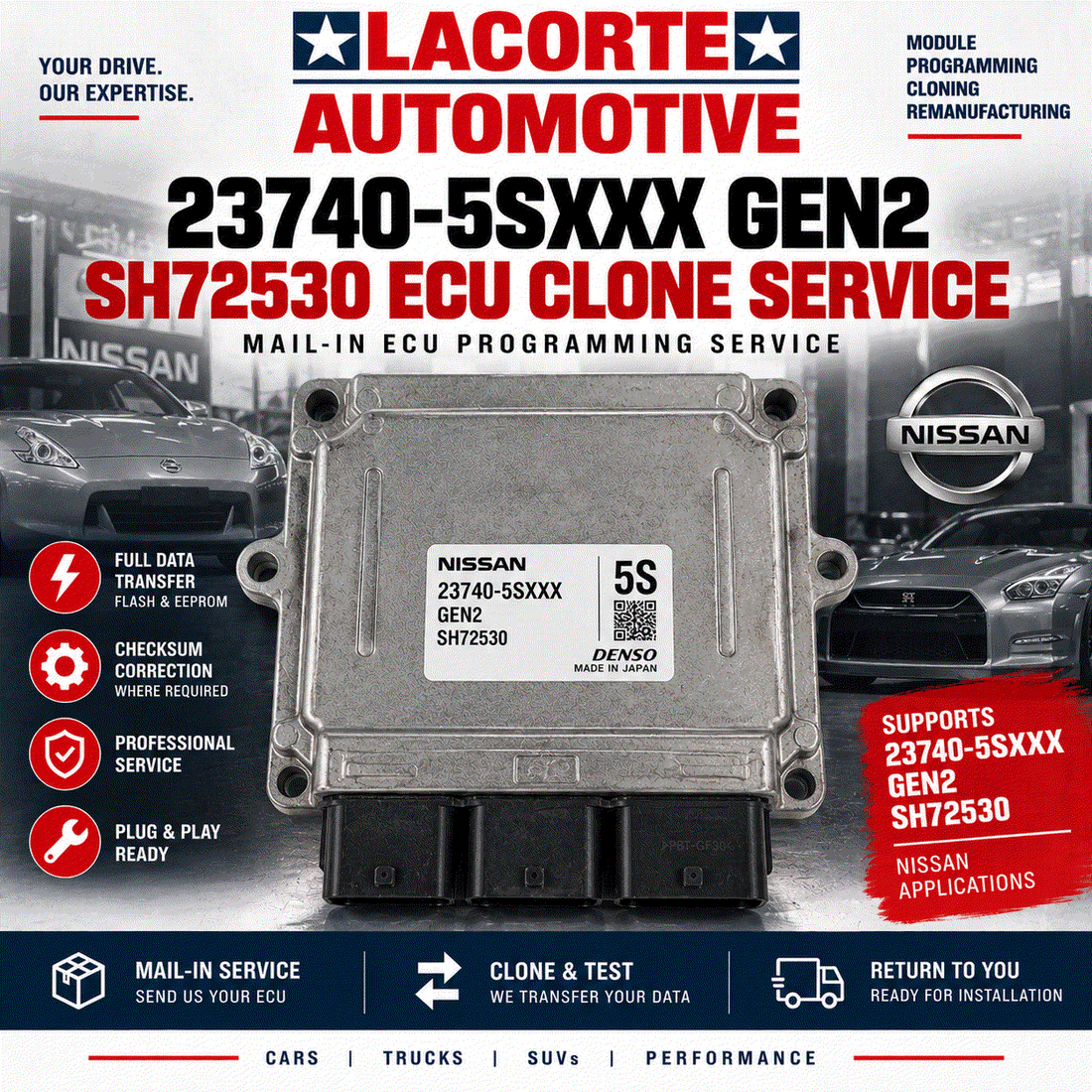 Nissan 23740-5Sxxx Gen2 SH72530 ECU Clone Service | Mail-In ECM Programming