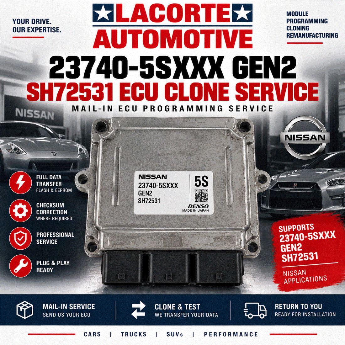 Nissan 23740-5Sxxx Gen2 SH72531 ECU Clone Service | Mail-In ECM Programming