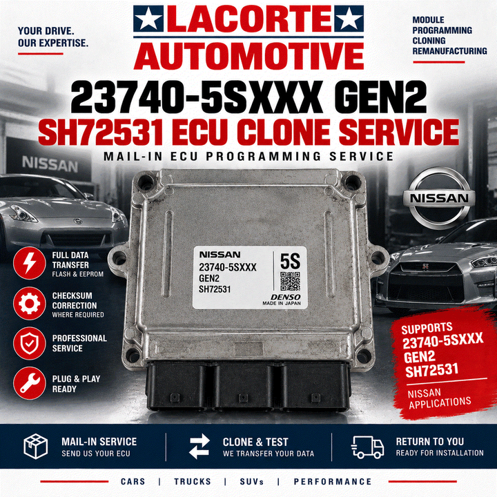 Nissan 23740-5Sxxx Gen2 SH72531 ECU cloning service for data transfer and programming
