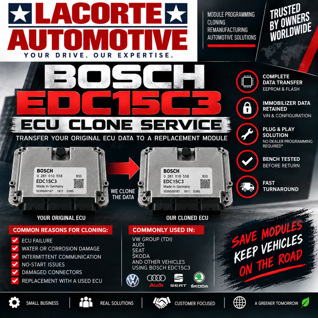 Bosch EDC15C3 ECU Clone Service | Mail-In Plug & Play Programming