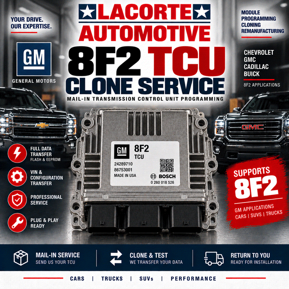 GM 8F2 TCU Clone Service | Mail-In Transmission Control Unit Programming