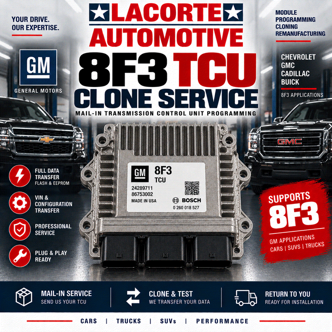 GM 8F3 TCU Clone Service | Mail-In Transmission Control Unit Programming