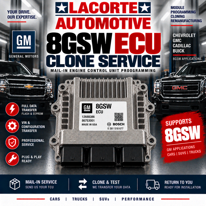8GSW ECU clone service mail-in for engine control module programming and data transfer