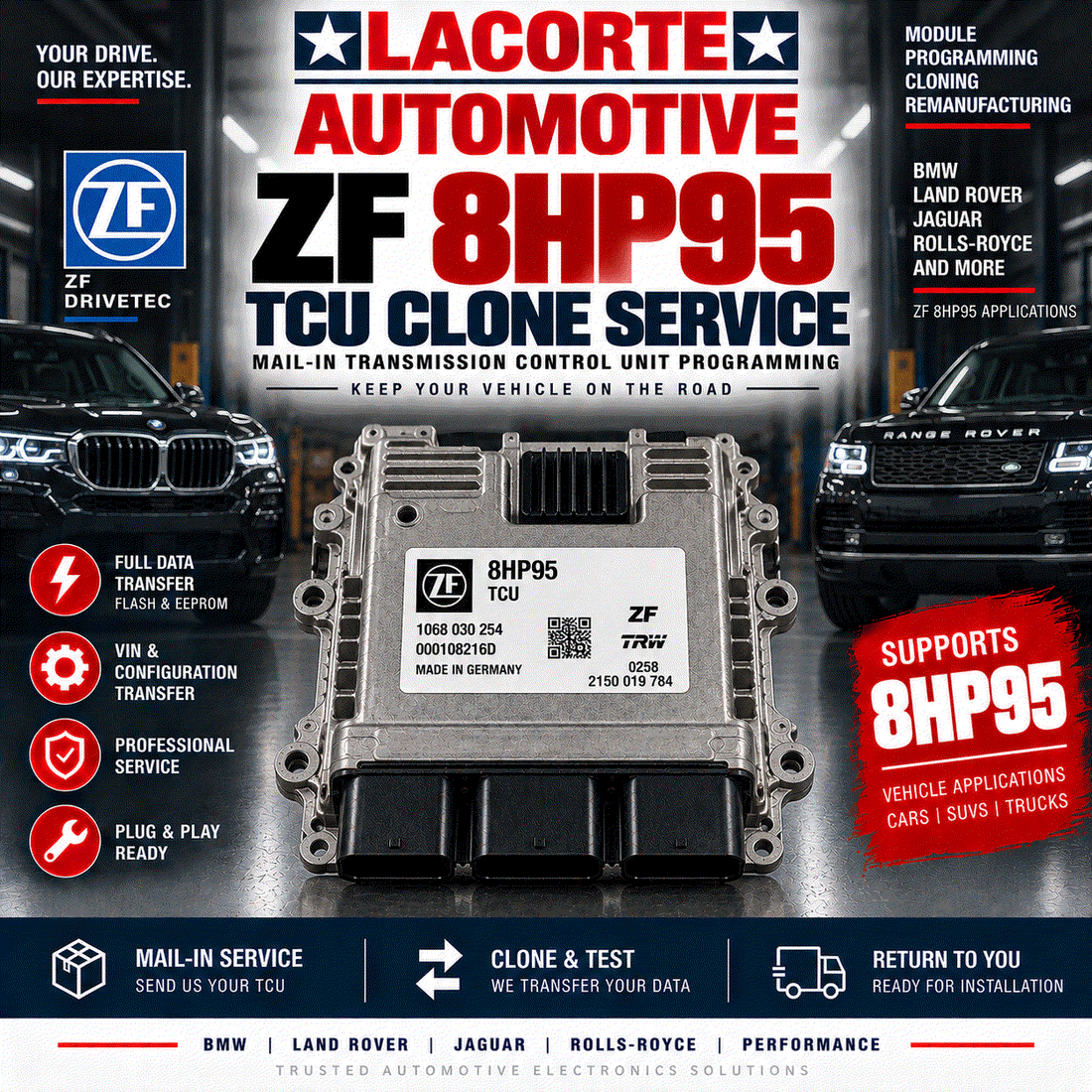 ZF 8HP95 TCU Clone Service | Mail-In Transmission Control Module Programming