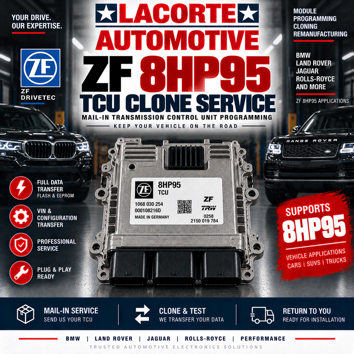 ZF 8HP95 Clone Service transmission control unit programming and data transfer mail-in service