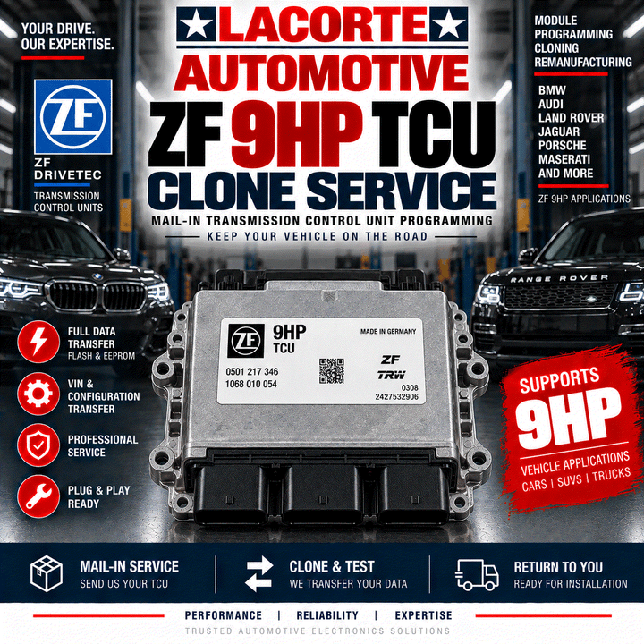 ZF 9HP Transmission Control Unit clone service mail-in programming and data transfer kit