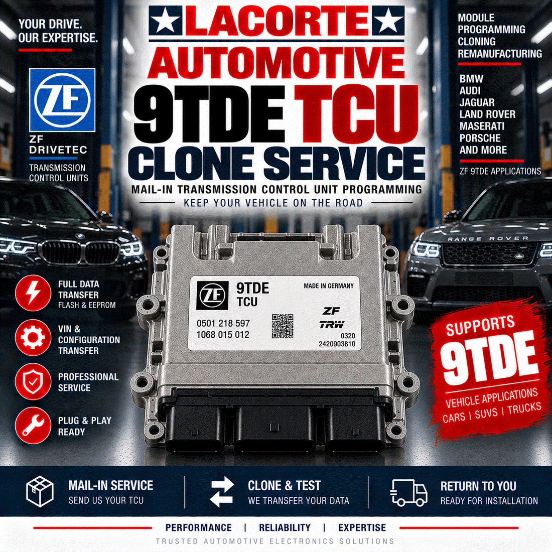 9TDE TCU Clone Service | Mail-In Transmission Control Unit Programming