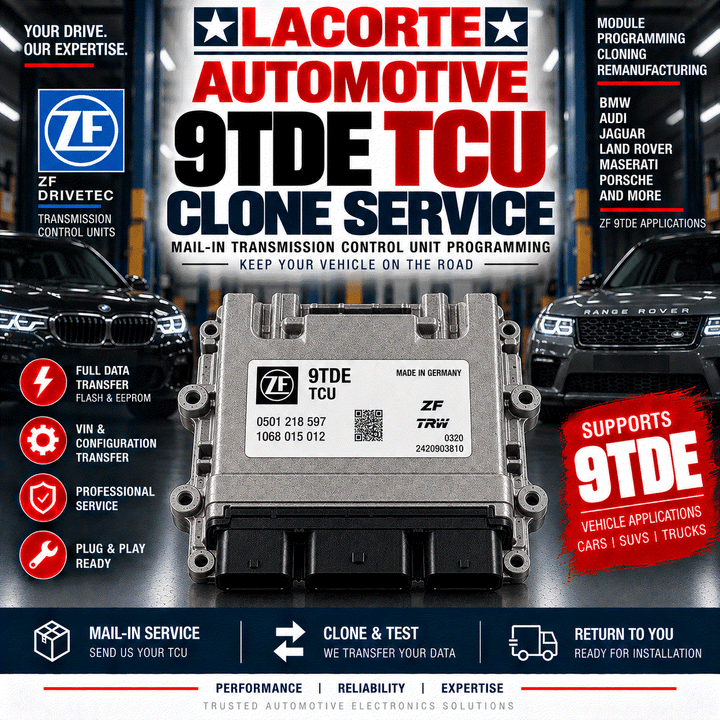 9TDE TCU Clone Service mail-in transmission control unit programming and data transfer example