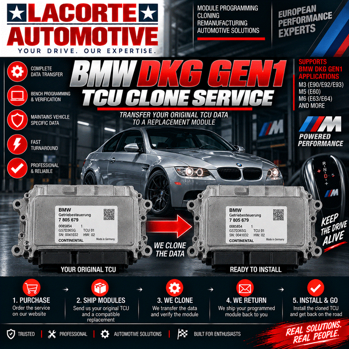 BMW DKG GEN1 TCU clone service module programming and replacement unit