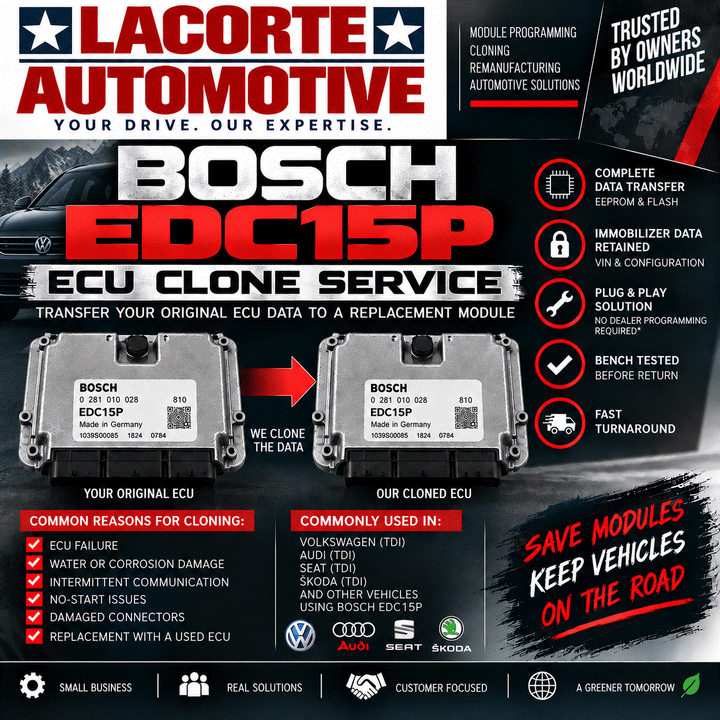 Bosch EDC15P ECU clone programming service kit with original and replacement modules