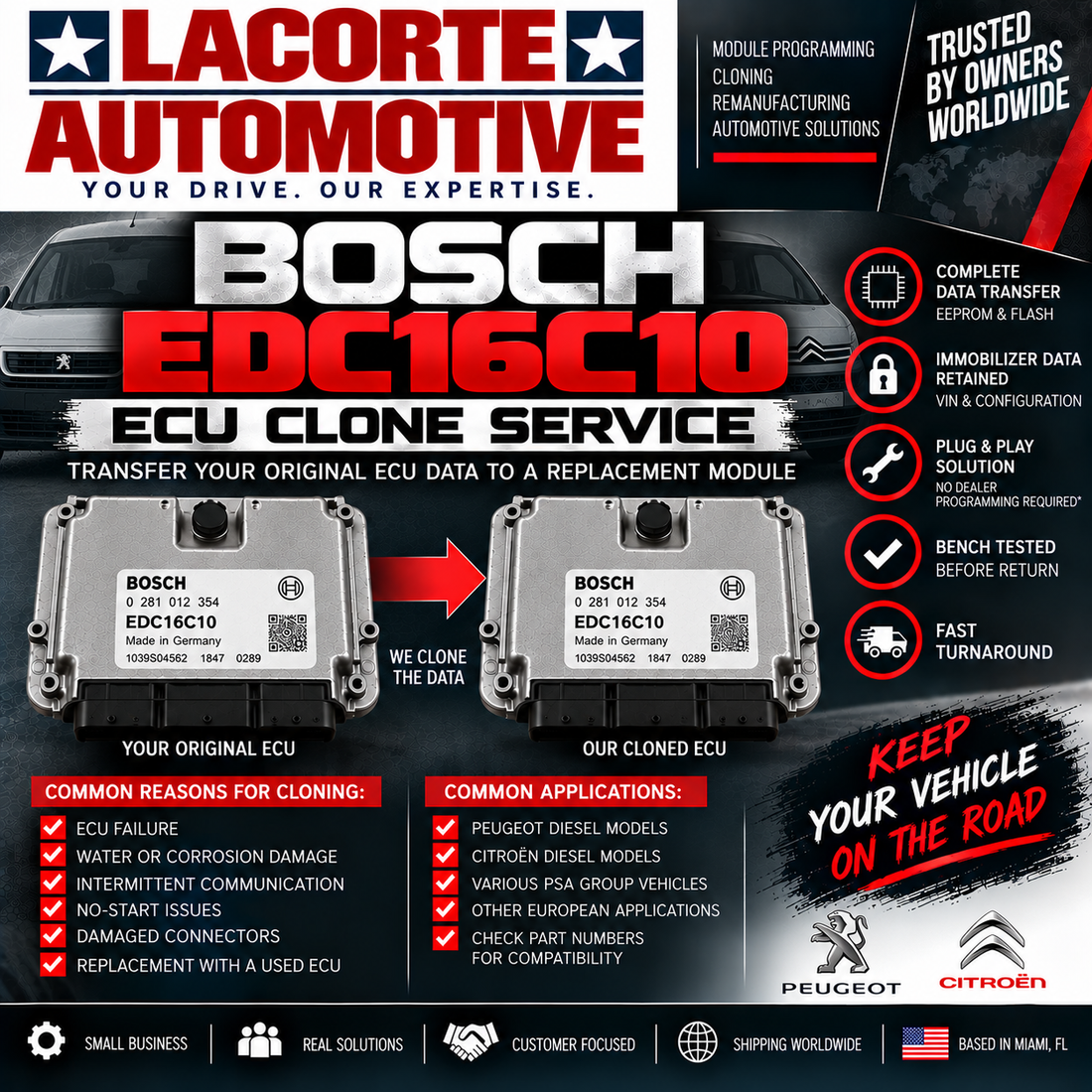 Bosch EDC16C10 ECU Clone Service | Mail-In Plug & Play Programming