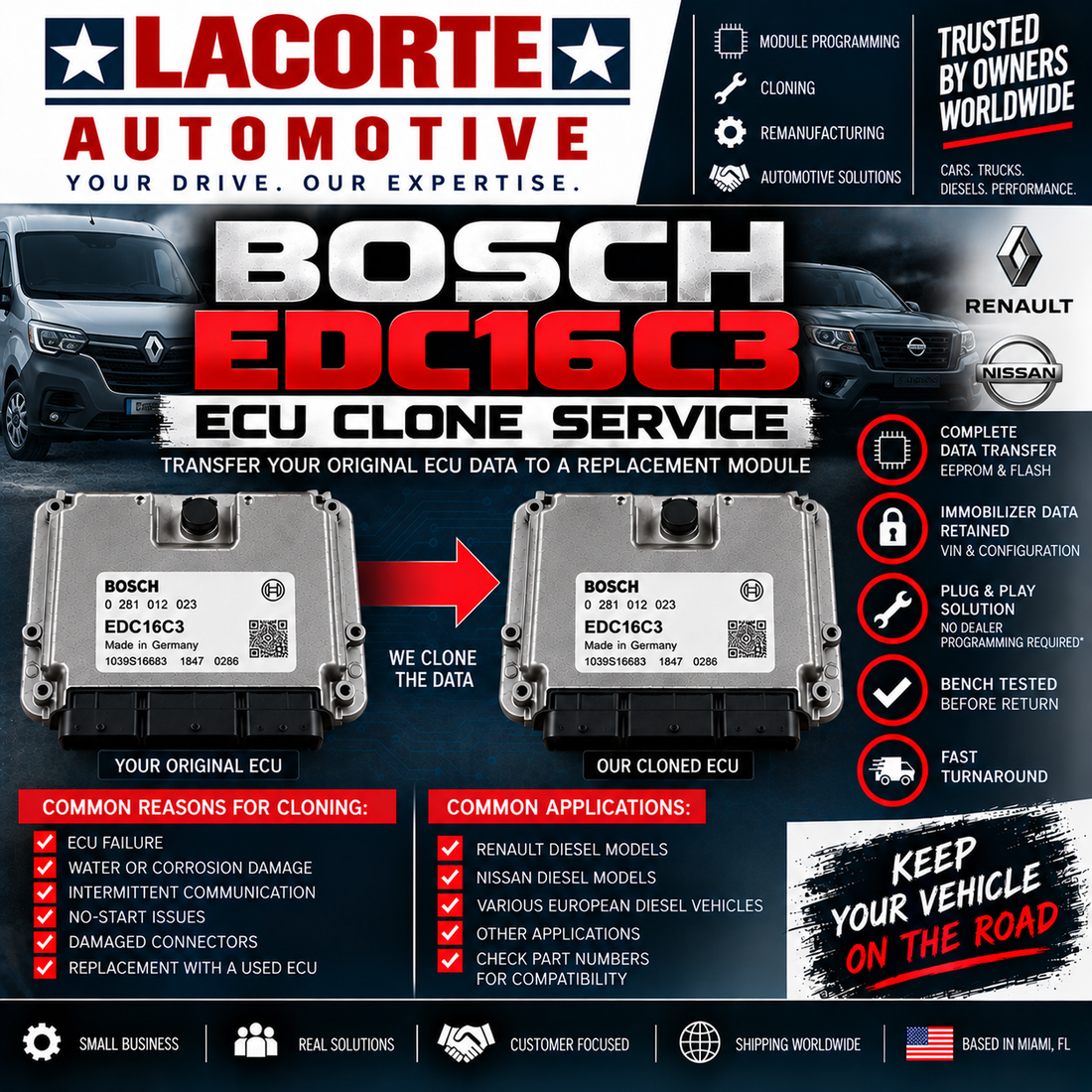 Bosch EDC16C3 ECU Clone Service | Mail-In Plug & Play Programming