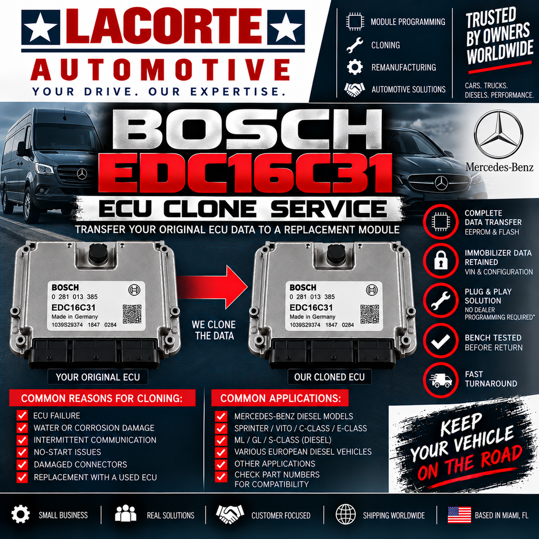 Bosch EDC16C31 ECU Clone Service | Mail-In Plug & Play Programming